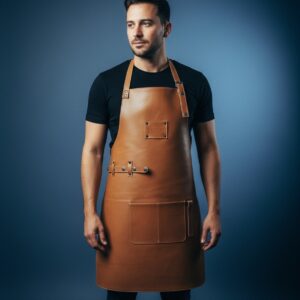homme qui porte un tablier cuir maison tanör paris 4