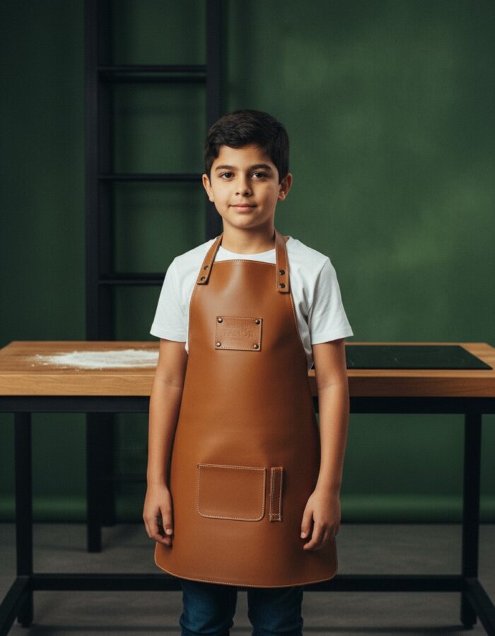 petit garçon avec tablier cuir maison tanör paris 5